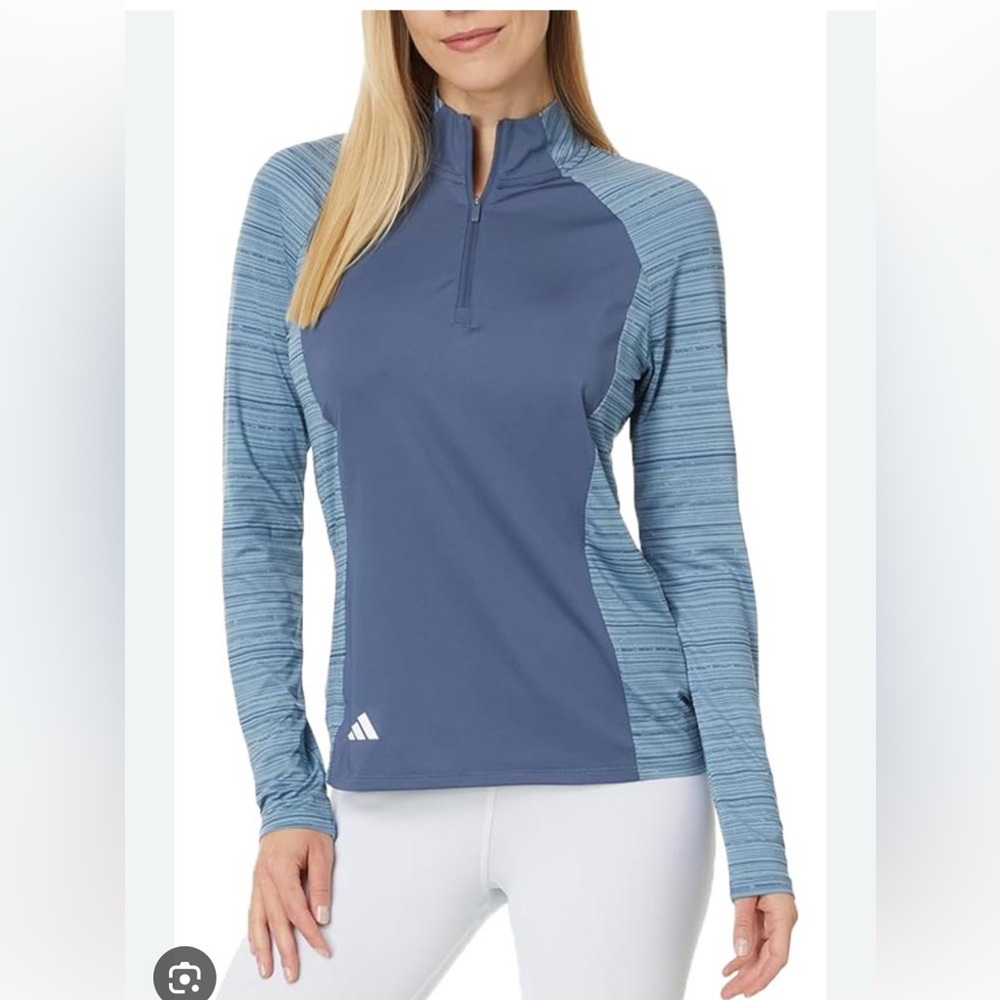 Adidas Women's Preloved Ink Golf Ultimate365 Solid Quarter-Zip Medium *logo *
